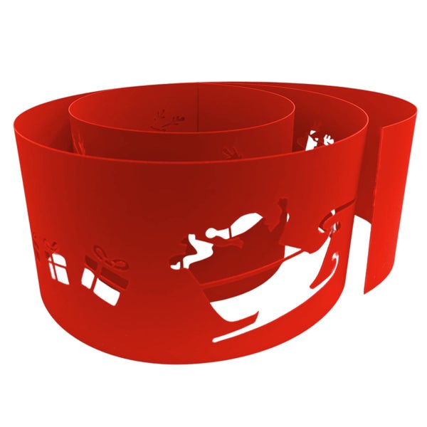 Dekorativer roter Windlichtroller mit Weihnachtsmotiv für eine stimmungsvolle Atmosphäre