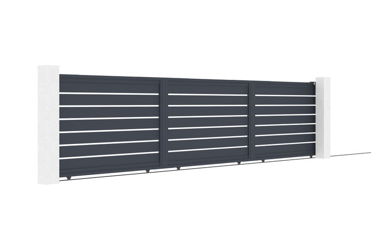 Schiebetor 6m VOGEL H.140cm graues Aluminium