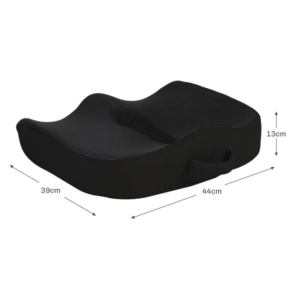 Ergonomisches Sitzkissen mit Memory Foam, 44 mal 39 mal 13 Zentimeter, für aufrechtes und bequemes Sitzen am Arbeitsplatz