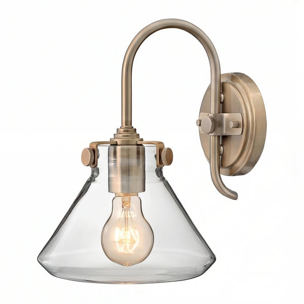 Wandleuchte mit klarem Glasschirm und Lampenfassung
