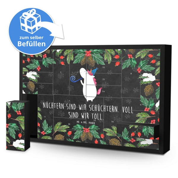 Mr. & Mrs. Panda Befüllbarer Adventskalender Einhorn Party - Schwarz