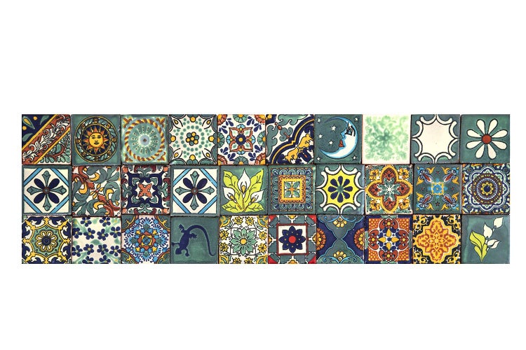 Eine Auswahl von Fliesen mit verschiedenen Mustern.