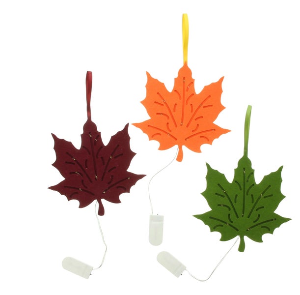 Dekorative Ahornblatt-Lichterketten mit Aufhängeschlaufe und Batteriefach