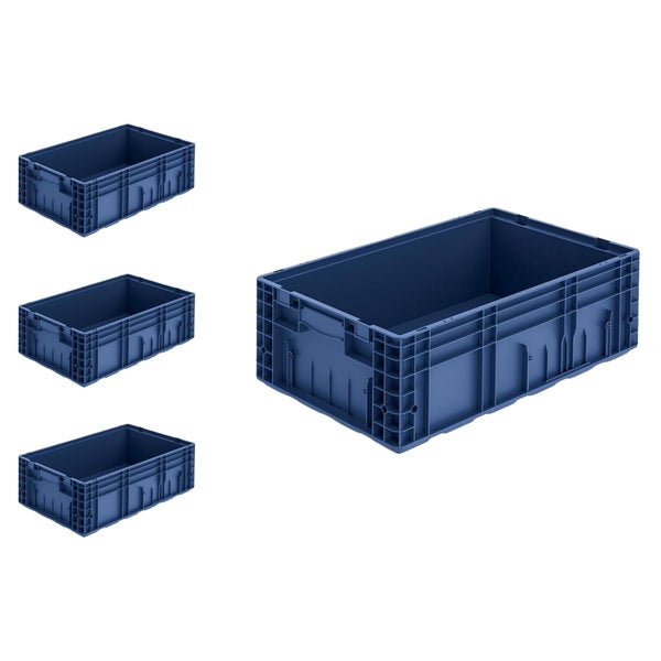 PROREGAL SuperSparSet 4 x VDA KLT Kleinladungsträger Mit Verbundboden HxBxT 21,3 x 40 x 60 cm 34,9 Liter KLT Transportbox Transportbehälter Stapelbehälter