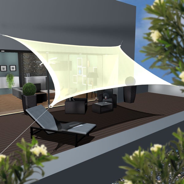 AMANKA UV Sonnensegel - 4x6 m HDPE Rechteckig - Sonnenschutz Plane Überdachung Garten Balkon Beige