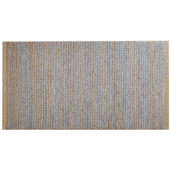 Teppich Wolle grau 80 x 150 cm Kurzflor BANOO
