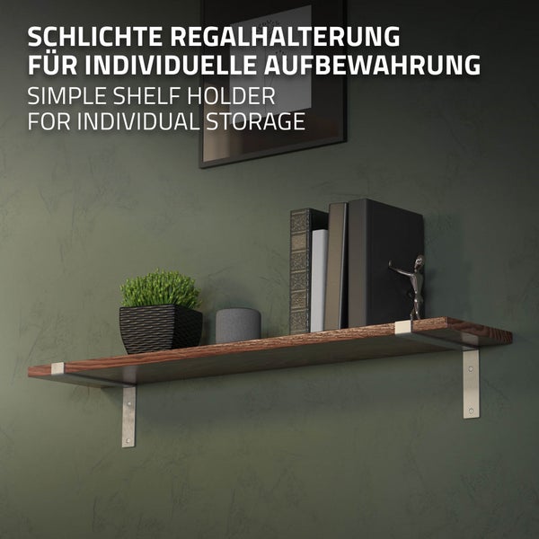 ML-Design 6 Stück Regalhalterung 25x4x14,5 cm, Grau, aus Metall, 10 Zoll Regalhalterungen, Industrielle Regalwinkel, Regalträger für Wandmontage, 90Grad Wandhalterung, L-Form Wandregal, mit Schrauben