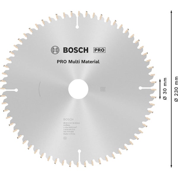 Bosch Pro Multi Material Kreissägeblatt, 230 Millimeter Durchmesser