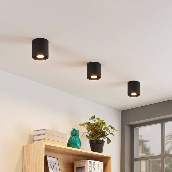 Lindby Deckenlampe Parvin (Modern) in Schwarz aus Aluminium (1 flammig, GU10) - Deckenleuchte Lampe Wohnzimmerleuchte