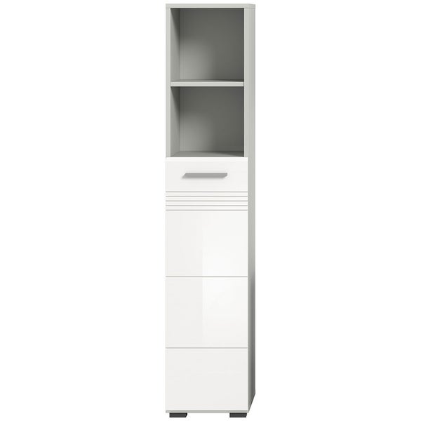 Copa Hochschrank Bad 1 Tür 2 Fächer weiß Hochglanz. 30 X 30 X 150 cm