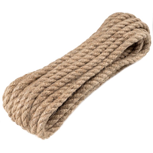 Gebündeltes Naturfaserseil aus Hanf oder Jute.