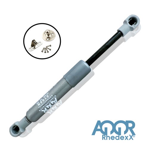 Rhedexx Gasdruckfeder 100 Newton inklusive Montageset mit Befestigungswinkeln und Schrauben.