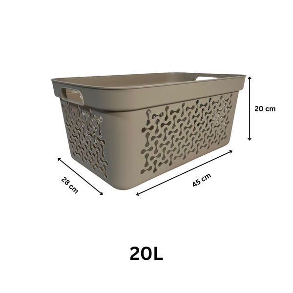 Kunststoff Wäschekorb mit einem Fassungsvermögen von 20 Litern und Abmessungen von 20 mal 45 mal 28 Zentimetern