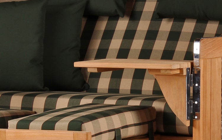 Strandkorb Rantum Grande Teak PE grey Dessin 506