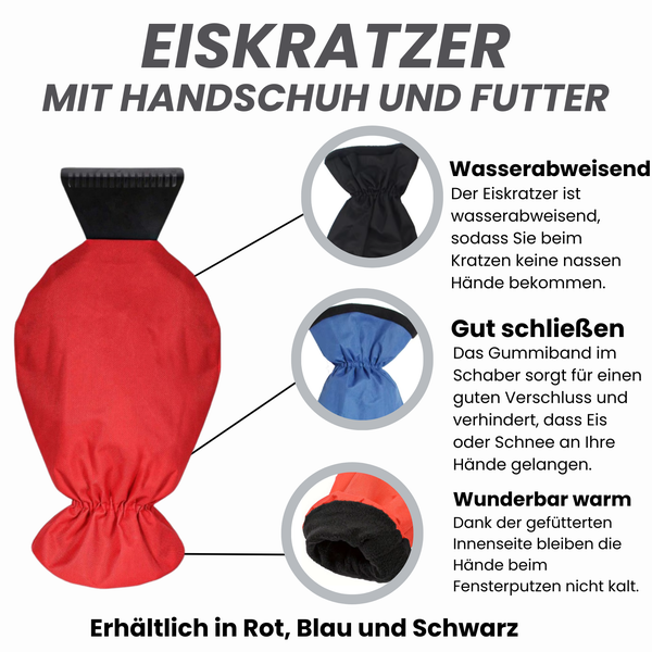 Eiskratzer mit Handschuh und Futter, wasserabweisend und warm