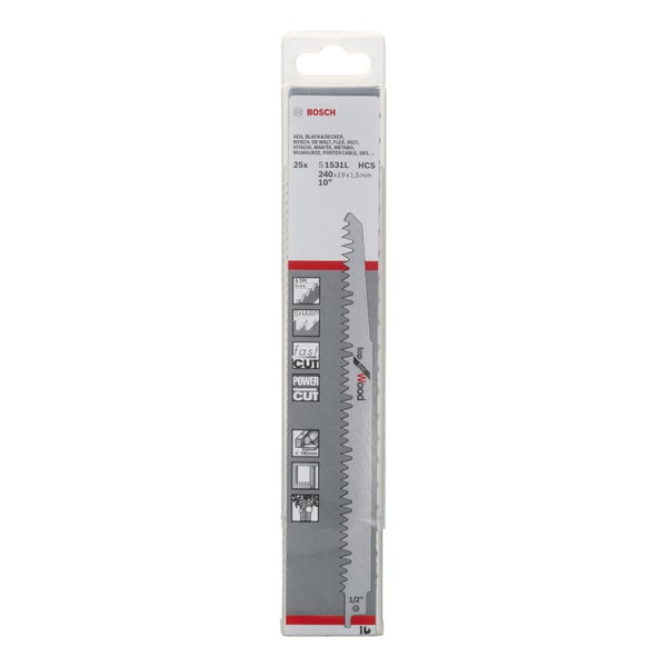 Bosch 25x Säbelsägeblatt S 1531 L Top for Wood - 2608650465