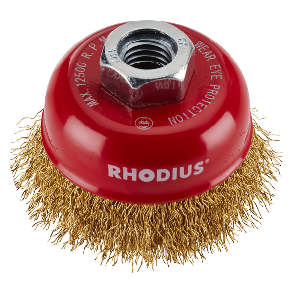 RHODIUS Topfbürste MTBW, 1 Stück, 75 x 23 x M14 mm für Stahl, Metall, PROline