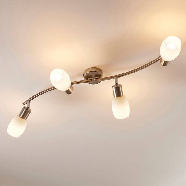 Lindby Strahler Arda (Modern) in Alu aus Glas (4 flammig, E14) - Deckenlampe Deckenleuchte Lampe Spot Wohnzimmerleuchte