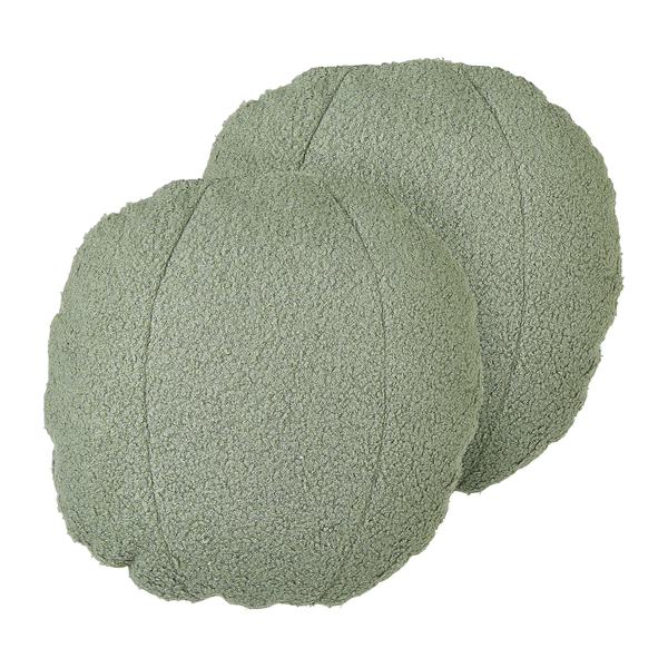 Dekokissen 2er Set RUTABAGA Bouclé 30 x 30 cm Grün Ohne Muster