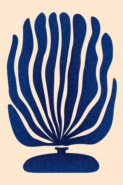 Abstraktes Wandbild mit Pflanzenmotiv in Vase