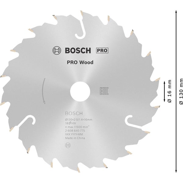 Bosch Pro Holzsägeblatt, 130 Millimeter Durchmesser