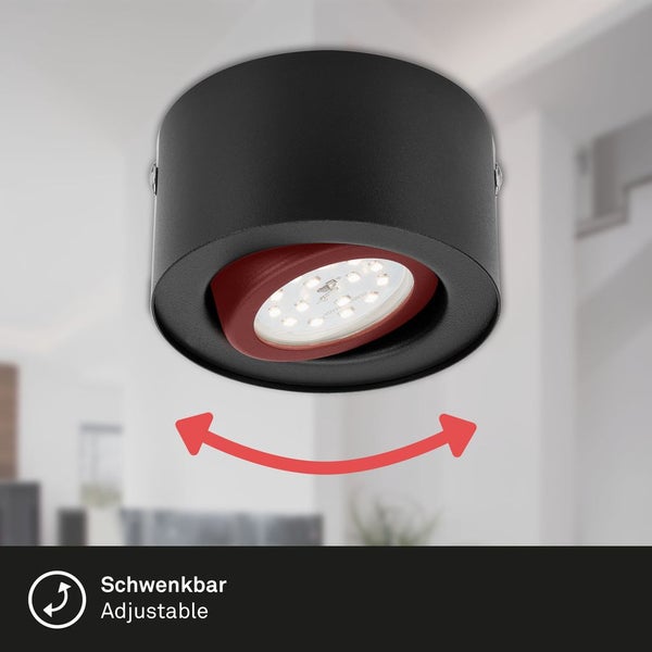 LED Aufbauleuchte Deckenlampe 5 W Reflektor schwenkbar Ø9cm Briloner