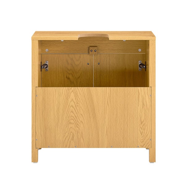Waschtischunterschrank aus Holz mit offenen Türen