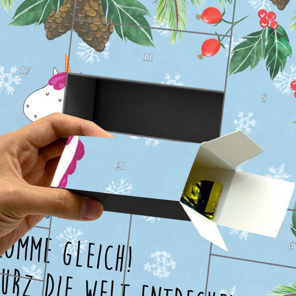 Mr. & Mrs. Panda Befüllbarer Adventskalender Einhorn Fotograf - Blau Pastell