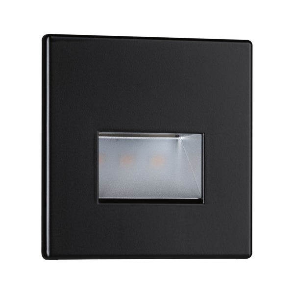 LED Wandeinbauleuchte Edge Quadro eckig 80x5mm 1,2W 50lm 230V 2700K Schwarz matt