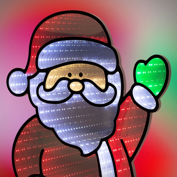 LED Weihnachtsmann Figur als Wanddekoration für den Innen und Außenbereich.