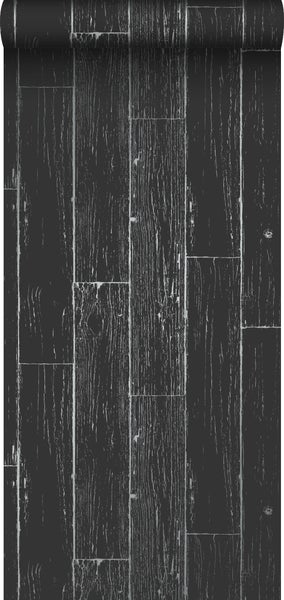 Origin Wallcoverings Tapete Holz-optik Schwarz und Silber - 53 cm x 10,05 m - 347542