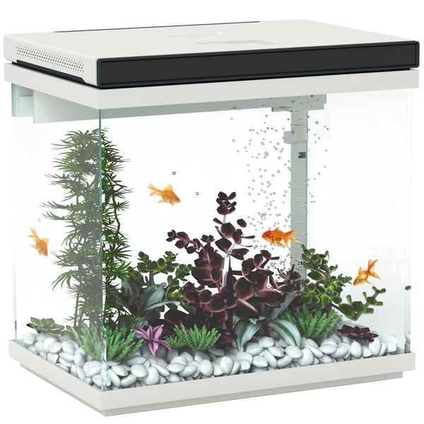 PawHut 26 Liter Aquarium mit Filter, LED-Beleuchtung, Wasserpumpe, für verschiedene Fischarten, ca. 38 x 26 x 38 cm