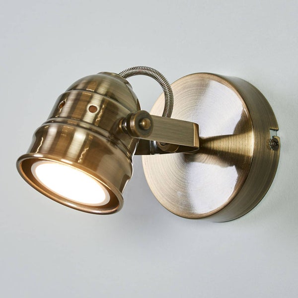 Lindby LED Wandlampe, Deckenlampe drehbar und schwenkbar Wandstrahler Deckenstrahler altmessing 1x 5W GU10 (austauschbar) Strahler Spot