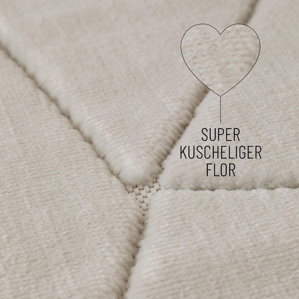 Kurzflorteppich Creme Weiß Unplugged WECONhome 200x290 cm