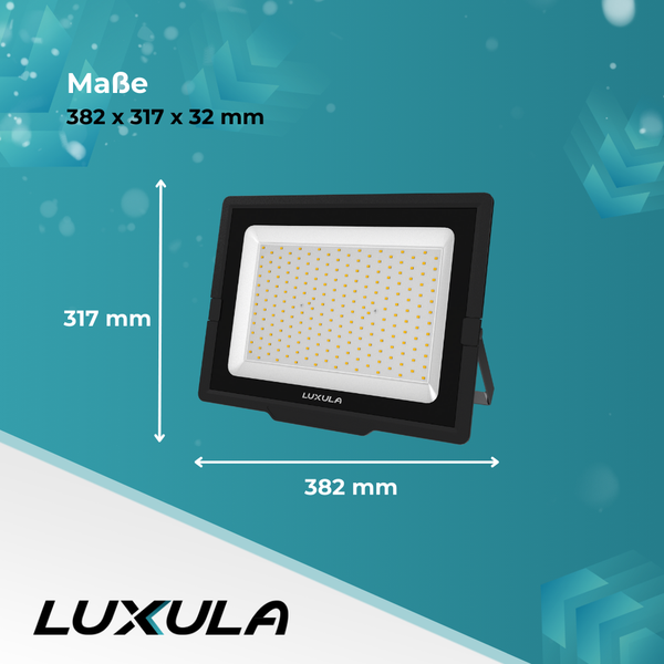 LUXULA LED Fluter Leistungsstarkes 200W Flutlicht mit 20000lm IP65 Außenstrahler Robust
