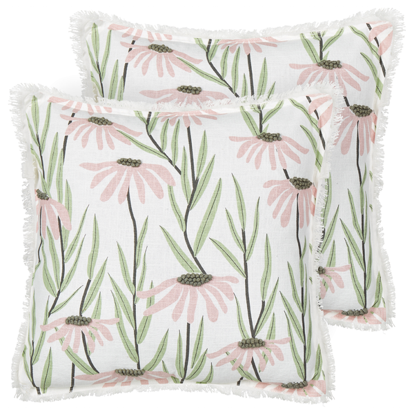 Dekokissen 2er Set GYNURA Baumwolle 45 x 45 cm Bunt Blumenmuster