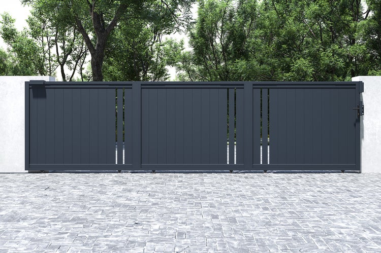 Schiebetor 6m GIONA H.160 graues Aluminium