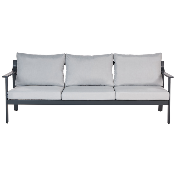 Gartensofa 3-Sitzer KIATO Metall Hellgrau