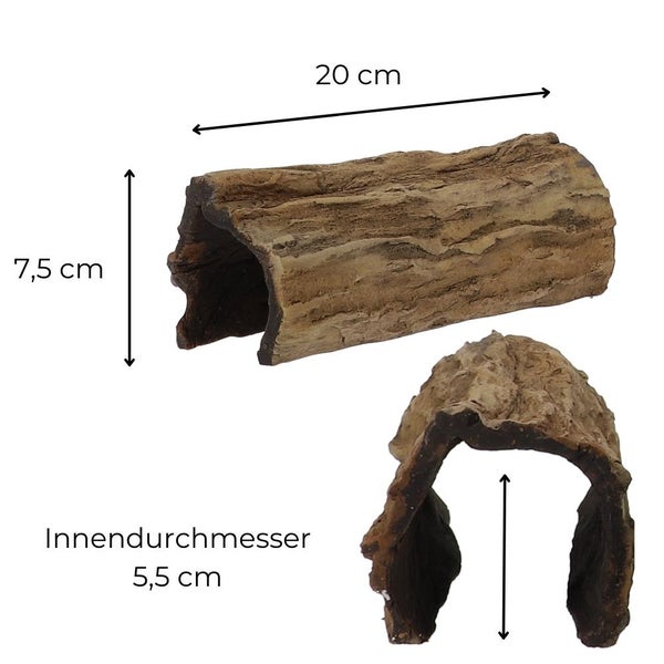 Aquariumdeko Baumrinde Baumstamm Halbbogen Aquarium Terrarium Dekoration Reptilien Versteck Höhle Ablaichhöhle Krebshöhle