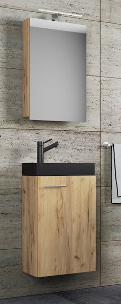 3tlg Waschtisch Slito SC Toilette schmal Schwarz