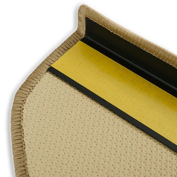 FLOORDIREKT Stufenmatte Via Veneto Beige Halbrund 23,5 x 65 cm