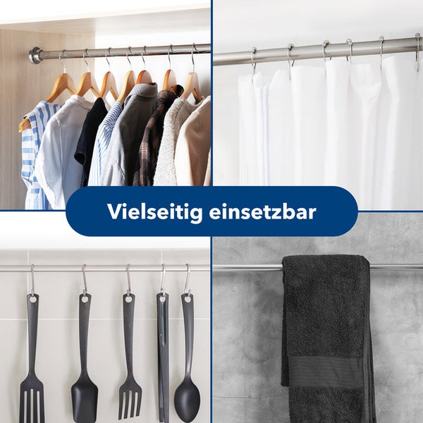 FLOORDIREKT Teleskop Duschvorhangstange Stufenlos Verstellbar 70-120 cm