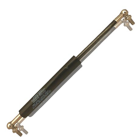 Gasdruckfeder aus Metall mit Kugelgelenken an beiden Enden.
