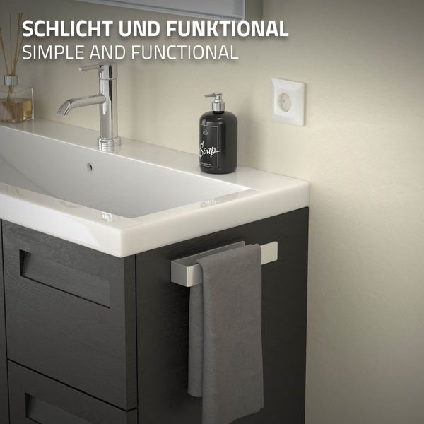 ML-Design Handtuchhalter ohne Bohren, 22 cm, Silber, aus Aluminium, Wandmontage, zum Aufhängen, Handtuchstange Wand zum kleben für Bad & Küche, Modernes Design, Wandhalter selbstklebend für Handtücher