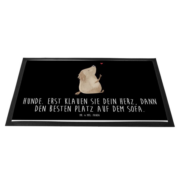Mr. & Mrs. Panda 60 x 90 cm Fußmatte Hund Liebe - Schwarz