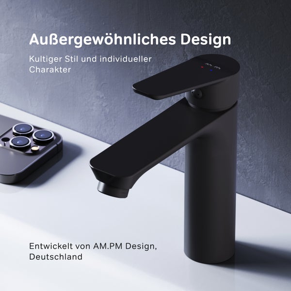 AM.PM Waschtischarmatur mit Einhebelmischer FTA02122 Hit Schwarz matt