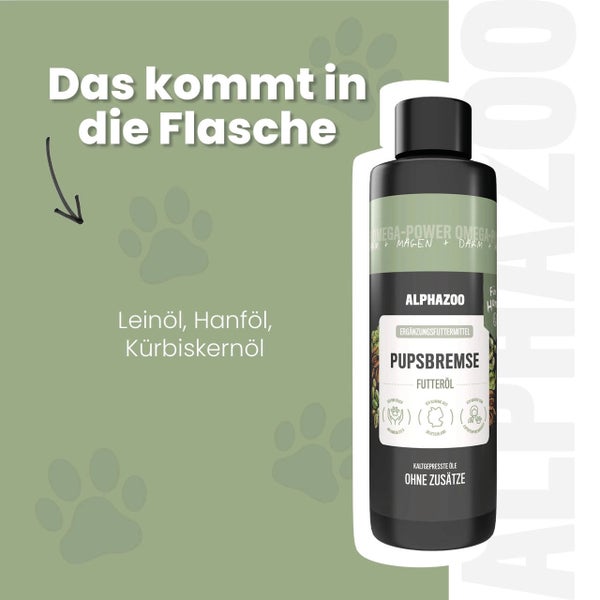alphazoo Pupsbremse Futteröl für Hunde 250 ml