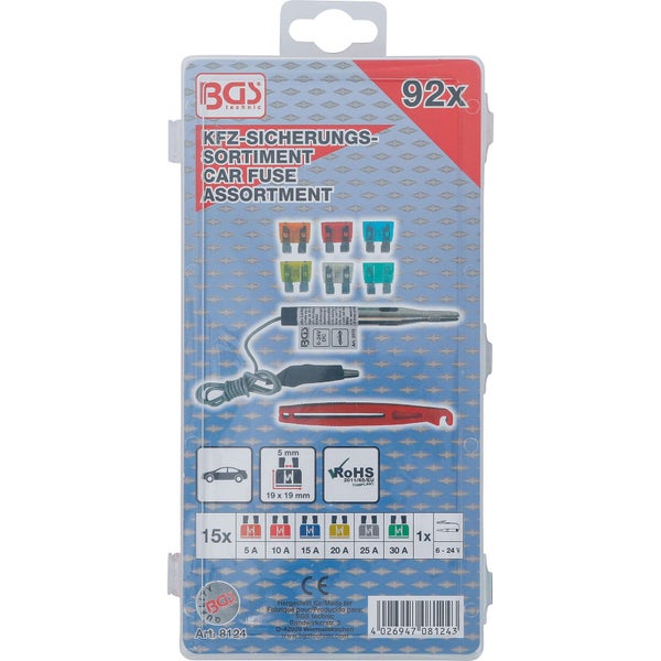 BGS KFZ-Sicherungs-Sortiment Standard 92tlg. - 8124
