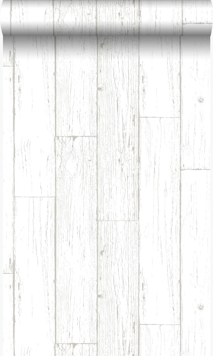 Origin Wallcoverings Tapete Holz-optik Elfenbeinweiß - 53 cm x 10,05 m - 347551