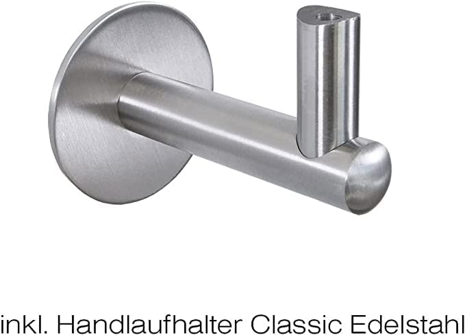 Handlauf Meyer Treppengeländer Buche – Komplett-Set, Quadratisch, 100cm, mit Handlaufhalter aus Edelstahl, Geländer aus Holz, Für Treppen Innen, inkl. Zubehör